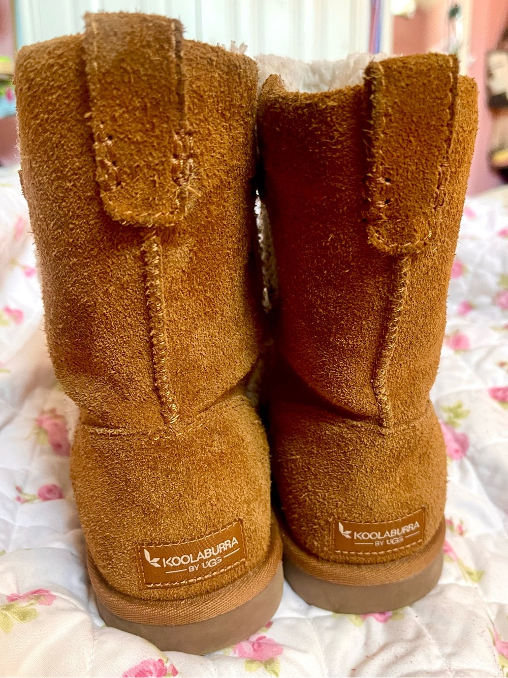 Koolaburra Kids Tan Suede Pull-On Cozy Boots